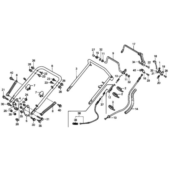 Handle for Honda HRH536 - HXE Lawn Mower