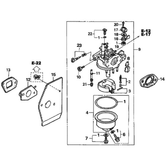 Carburetor for Honda HRH536 - HXE Lawn Mower