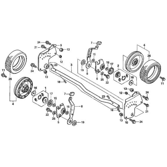 Rear Wheel for Honda HRH536K1 - HXE Lawn Mower