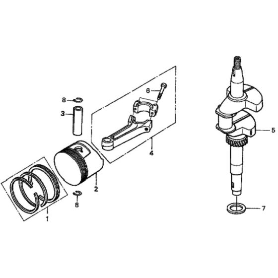 Crankshaft/Piston for Honda HRH536K1 - HXE Lawn Mower