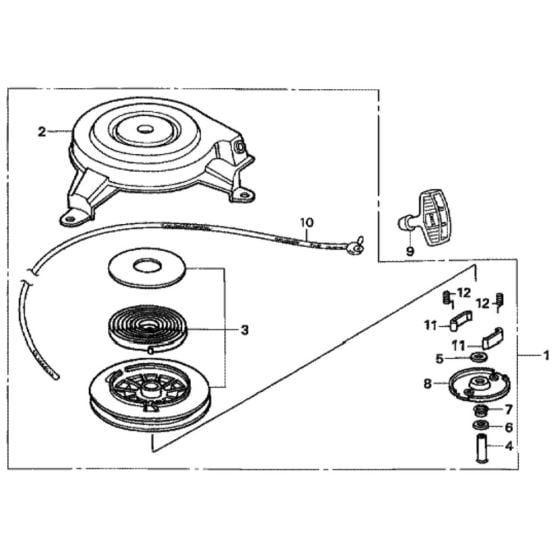 Recoil Starter for Honda HRH536K1 - HXE Lawn Mower