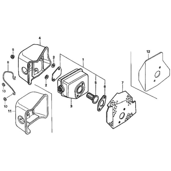 Muffler for Honda HRH536K3 - HXE Lawn Mower