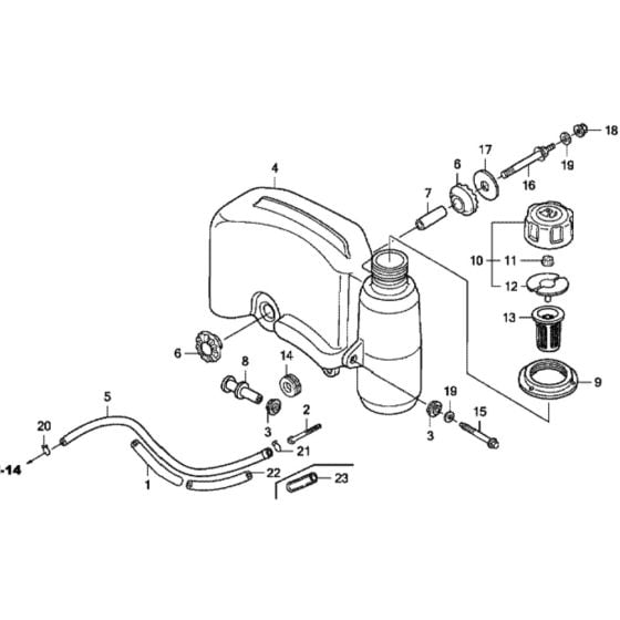 Fuel Tank for Honda HRH536K3 - HXE Lawn Mower