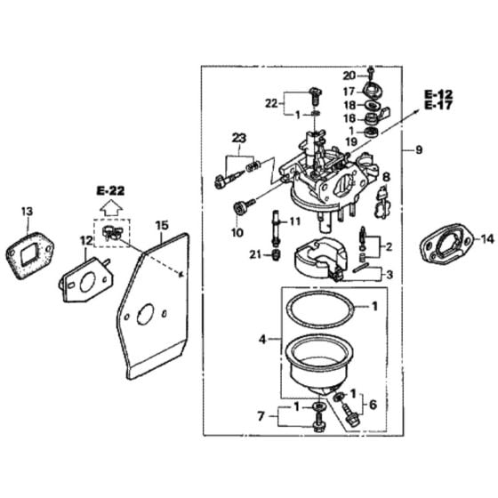 Carburetor for Honda HRH536K3 - HXE Lawn Mower