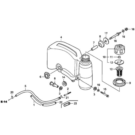 Fuel Tank for Honda HRH536K3 - QXE Lawn Mower