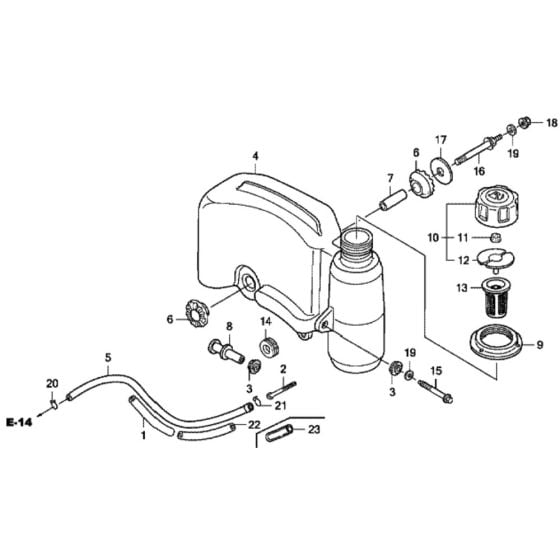 Fuel Tank for Honda HRH536K4 - QXEH Lawn Mower