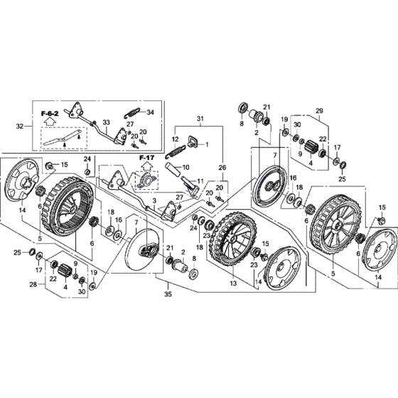 Wheel Rear Assembly for Honda HRX426-SX Lawn Mowers