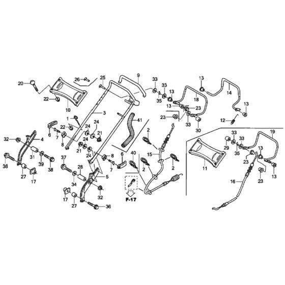 Handle Pipe for Honda HRX426C - PDE Lawn Mower