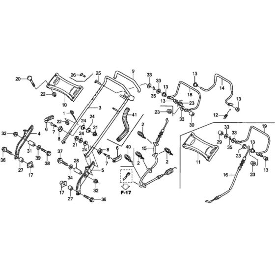 Handle Pipe for Honda HRX426C - PXE Lawn Mower