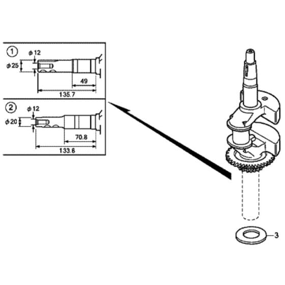 Crankshaft for Honda HRX426C - PXE Lawn Mower