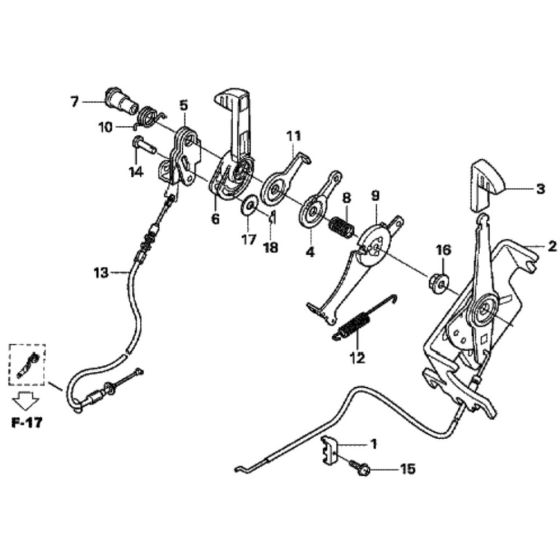 Throttle Lever for Honda HRX426C - SDE Lawn Mower