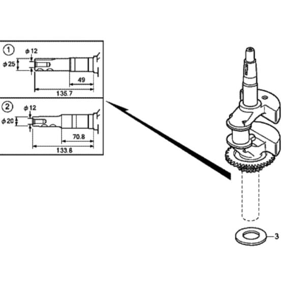 Crankshaft for Honda HRX426C - SDE Lawn Mower