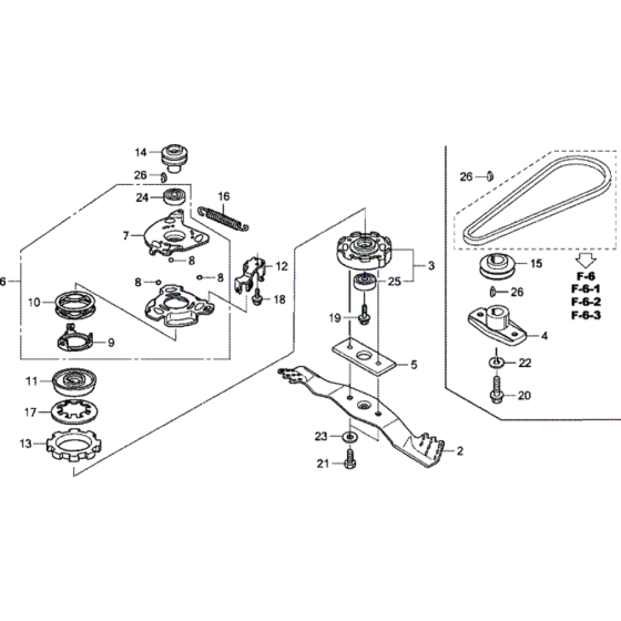 Rotary Blade Assembly for Honda HRX426 QX Lawn Mowers