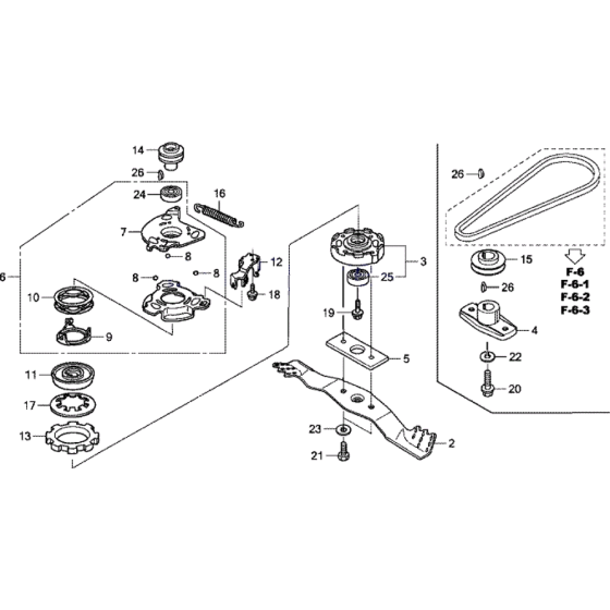 Rotary Blade Assembly for Honda HRX426 RXE Lawn Mowers