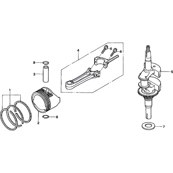 Crankshaft and Piston Assembly for Honda HRX426 RXE Lawn Mowers