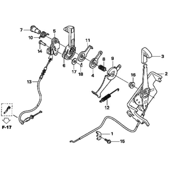 Throttle Lever for Honda HRX476C - QXE Lawn Mower