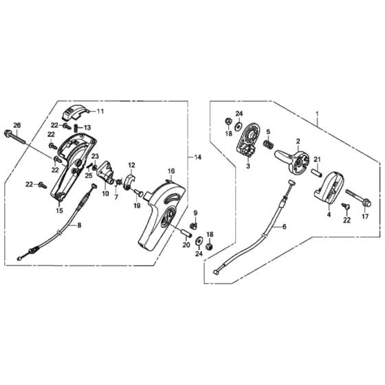 Throttle Lever for Honda HRX476C1 - VKEE Lawn Mower