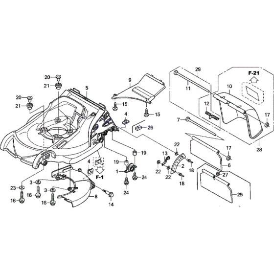 Cutter Deck Assembly for Honda HRX476 HX Lawnmower