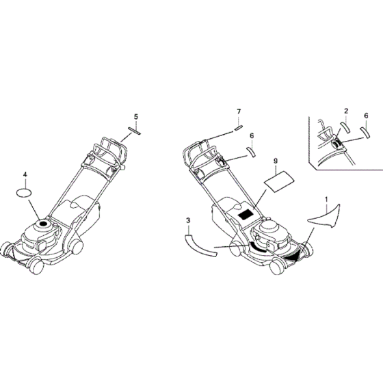 Decals Assembly for Honda HRX476 HX Lawnmower