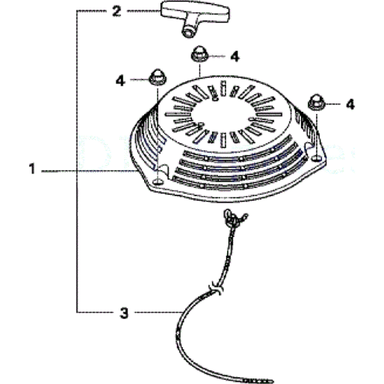 Recoill Starter Assembly for Honda HRX476 HX Lawnmower