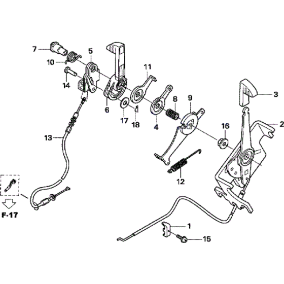 Throttle, Drive Levers and Cables Assembly for Honda HRX476 HX Lawnmower