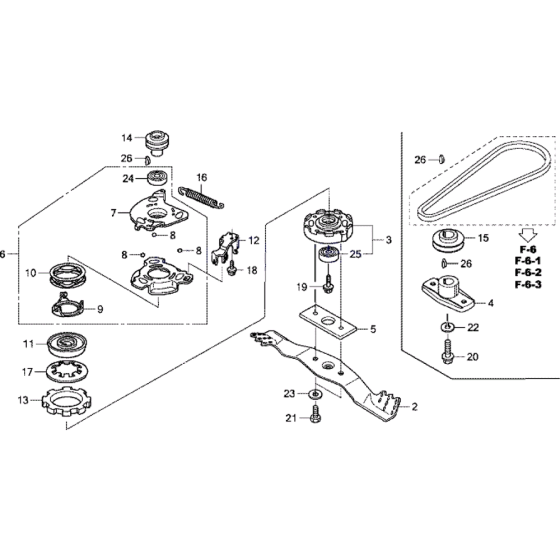 Rotary Blade Assembly for Honda HRX476 SX Lawn Mowers