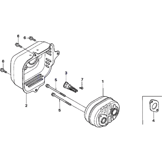 Muffler Assembly for Honda HRX537-C2-HYE Lawn Mowers