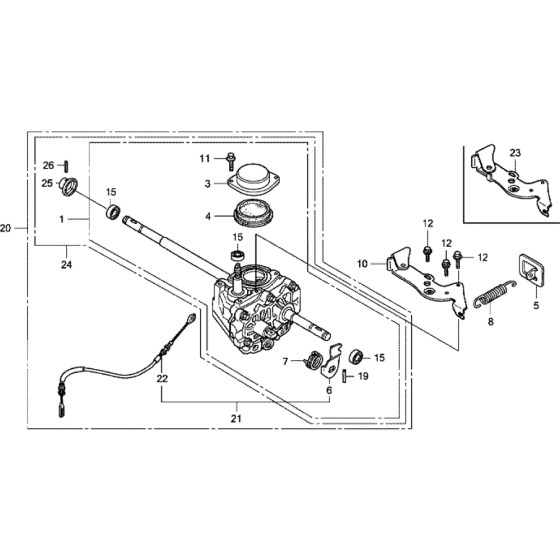 Transmission Assembly for Honda HRX537-C2-HYE Lawn Mowers