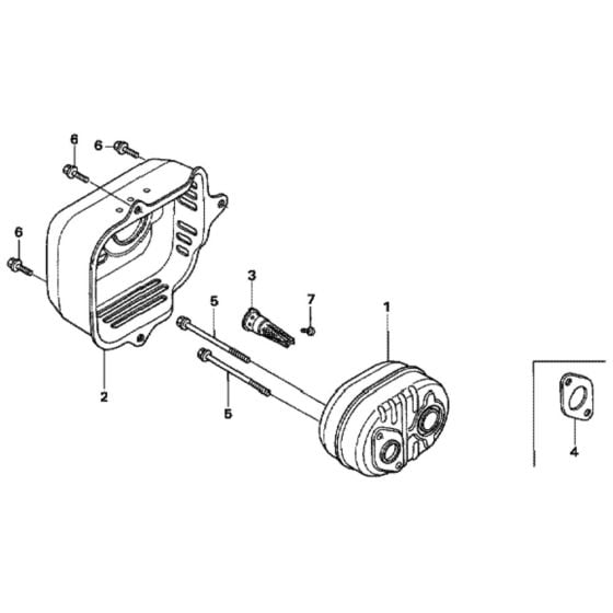 Muffler for Honda HRX537C - HME Lawn Mower