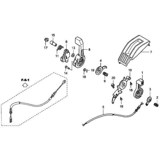 Throttle Lever for Honda HRX537C1 - HMEA Lawn Mower