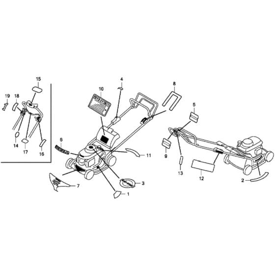 Label for Honda HRX537C1 - HMEA Lawn Mower