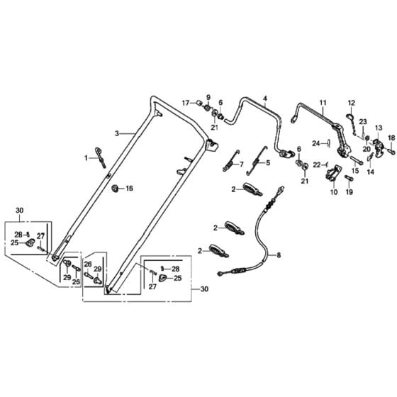 Handle Pipe for Honda HRX537C1 - HXEA Lawn Mower