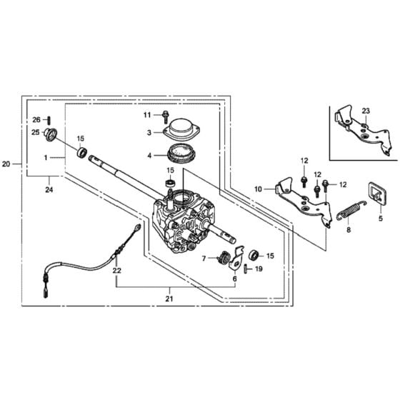 Transmission for Honda HRX537C1 - HXEA Lawn Mower