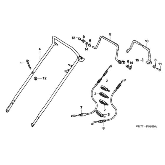 Handle Pipe for Honda HRX537C1 - TDEA Lawn Mower