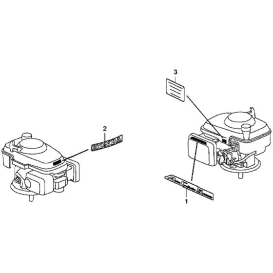 Label for Honda HRX537C2 - VKEA Lawn Mower