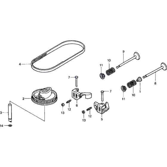 Cam, Belt and Valve Assembly for Honda HRX537 HXE Lawn Mowers