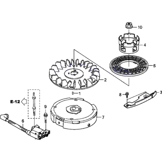 Flywheel Assembly for Honda HRX537 HXE Lawn Mowers