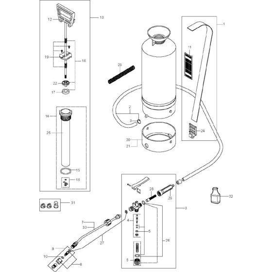 Main Assembly for Husqvarna HS2, 576769105, 2010-08 Sprayers