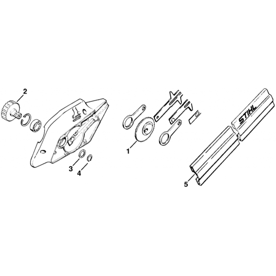 Stihl HS242 Gearbox Housing & Blade Assembly (Early)