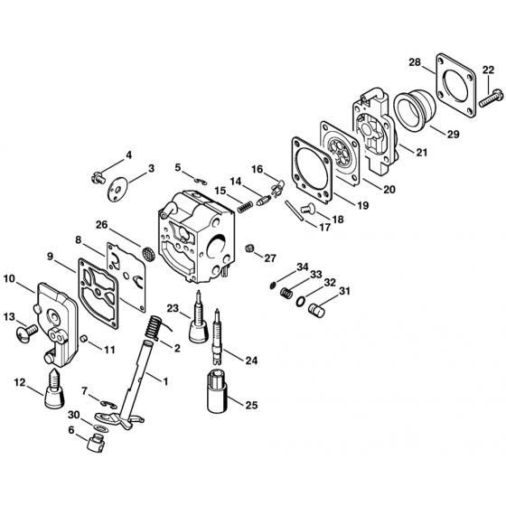 Stihl HS45 Hedge Trimmer Carb C1Q-S67 Assembly 