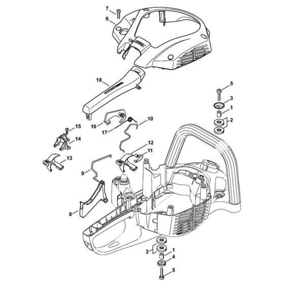 AV system, Throttle controlfor Stihl HS 56, HS 56 C Hedge Trimmer