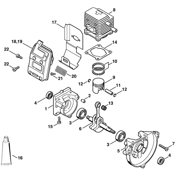 Stihl HS75 HS80 HS85 Hedge Trimmer Crankcase Assembly