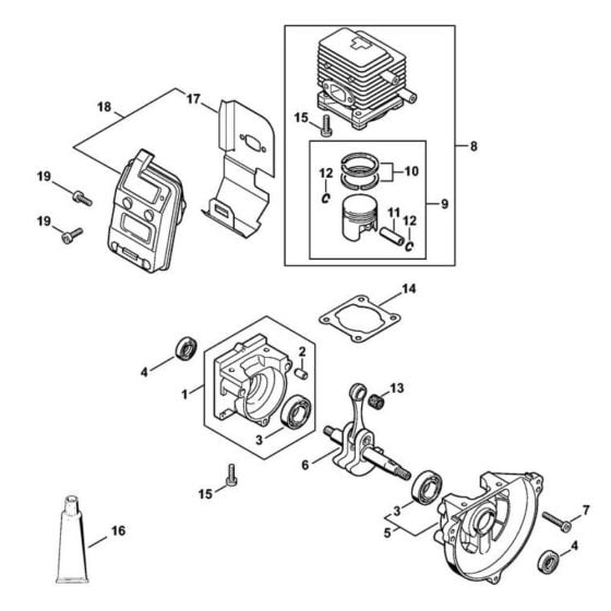 Crankcasefor Stihl HS 85 Hedge Trimmer