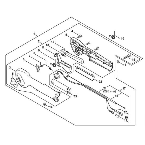 Control handlefor Stihl HS 85 Hedge Trimmer