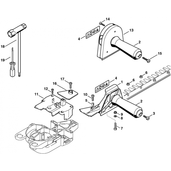 Stihl HS85 Hedge Trimmer Tools Assembly