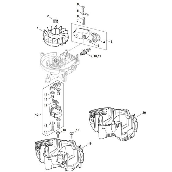 Ignition System, Clutch for Stihl HS 87 Hedge Trimmer