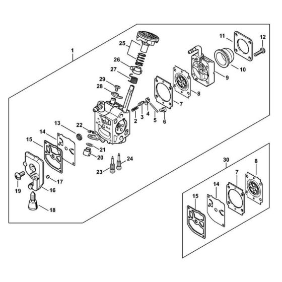 Carburettor 4237/21 for Stihl HS 87 Hedge Trimmer