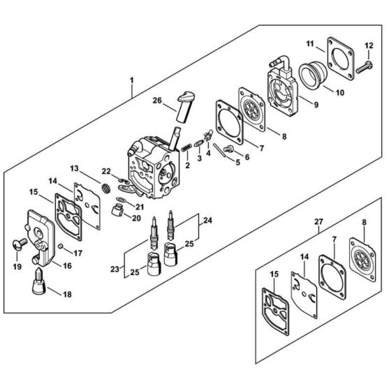 Carburettor C1Q-S292 (41.2018) for Stihl HS 87 Hedge Trimmer