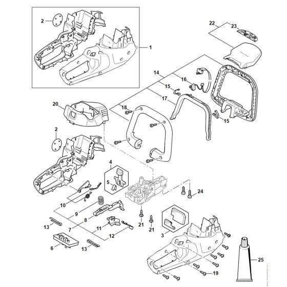 Motor Housing, Electronic Module for Stihl HSA 50 Cordless Hedge Trimmer