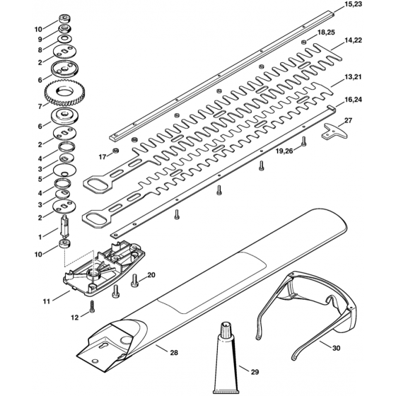 Stihl HSE41 HSE51 Gear Head Assembly